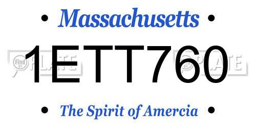 1ETT760 Massachusetts License Plate