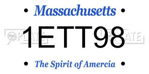 1ETT98 Massachusetts License Plate