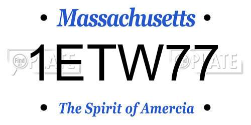 1ETW77 Massachusetts License Plate