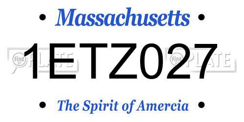 1ETZ027 Massachusetts License Plate