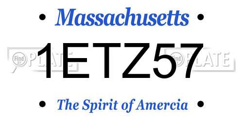 1ETZ57 Massachusetts License Plate