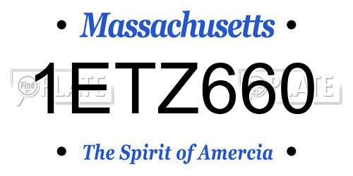 1ETZ660 Massachusetts License Plate