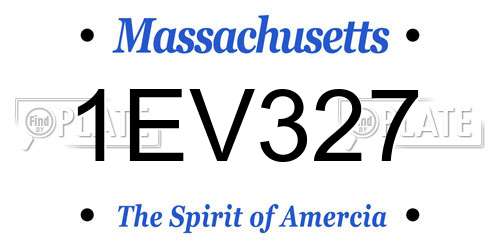 1EV327 Massachusetts License Plate
