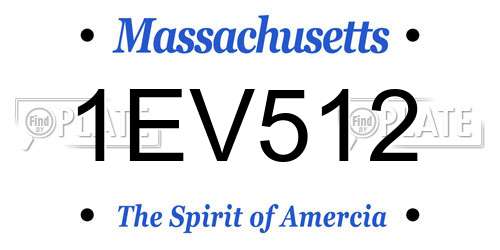 1EV512 Massachusetts License Plate