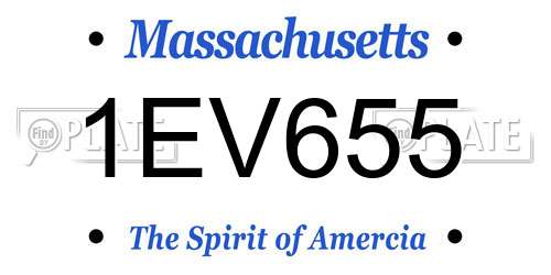 1EV655 Massachusetts License Plate