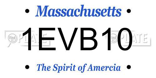 1EVB10 Massachusetts License Plate