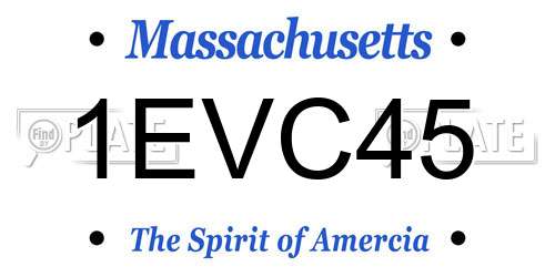 1EVC45 Massachusetts License Plate