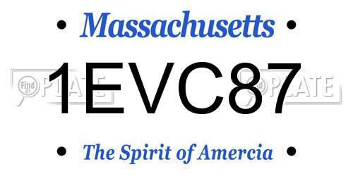 1EVC87 Massachusetts License Plate