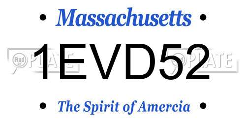 1EVD52 Massachusetts License Plate