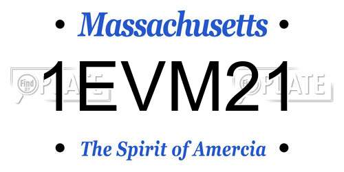 1EVM21 Massachusetts License Plate