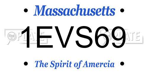 1EVS69 Massachusetts License Plate