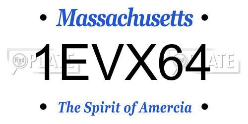 1EVX64 Massachusetts License Plate