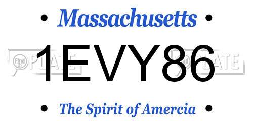 1EVY86 Massachusetts License Plate