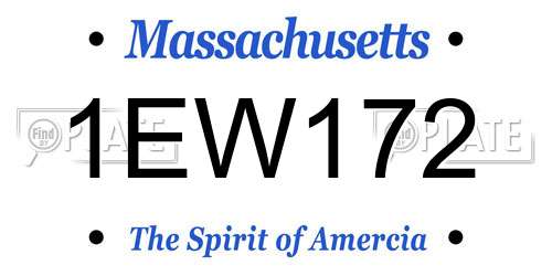 1EW172 Massachusetts License Plate