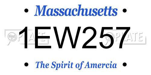 1EW257 Massachusetts License Plate
