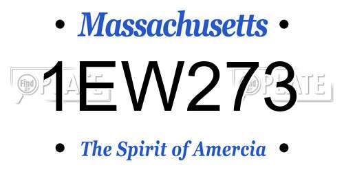 1EW273 Massachusetts License Plate