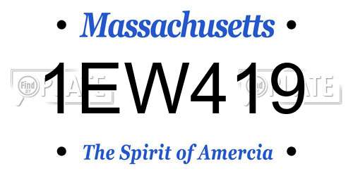 1EW419 Massachusetts License Plate