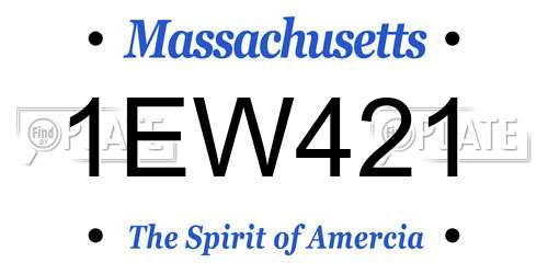 1EW421 Massachusetts License Plate