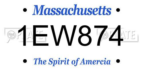 1EW874 Massachusetts License Plate