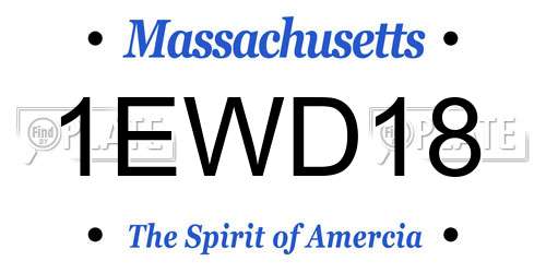 1EWD18 Massachusetts License Plate