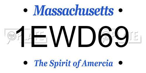 1EWD69 Massachusetts License Plate