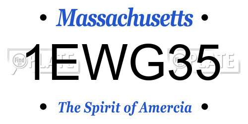 1EWG35 Massachusetts License Plate