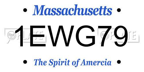 1EWG79 Massachusetts License Plate