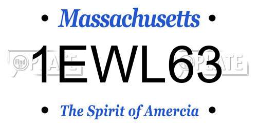 1EWL63 Massachusetts License Plate