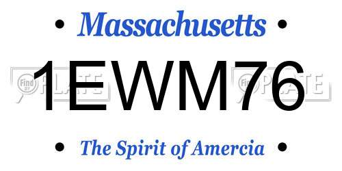 1EWM76 Massachusetts License Plate