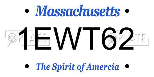 1EWT62 Massachusetts License Plate