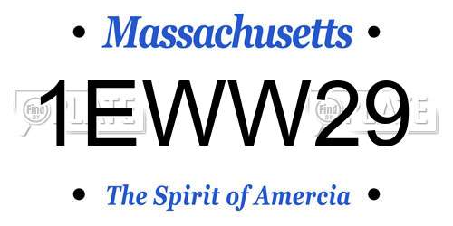 1EWW29 Massachusetts License Plate