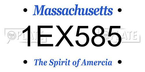 1EX585 Massachusetts License Plate