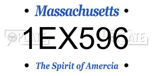 1EX596 Massachusetts License Plate