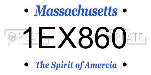 1EX860 Massachusetts License Plate