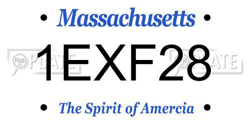 1EXF28 Massachusetts License Plate