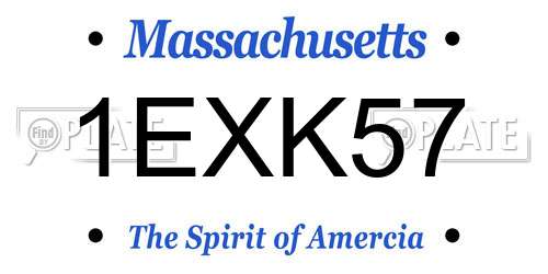 1EXK57 Massachusetts License Plate