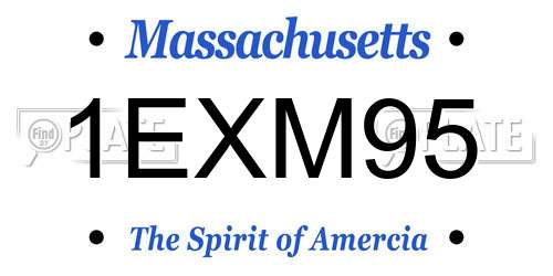 1EXM95 Massachusetts License Plate