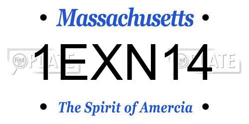 1EXN14 Massachusetts License Plate