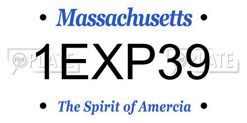 1EXP39 Massachusetts License Plate