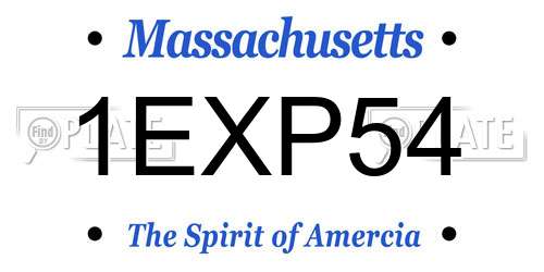 1EXP54 Massachusetts License Plate