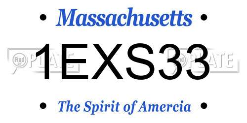 1EXS33 Massachusetts License Plate