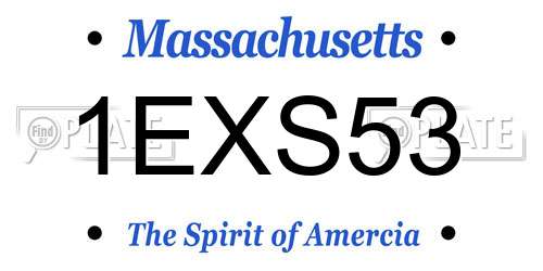 1EXS53 Massachusetts License Plate