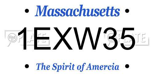 1EXW35 Massachusetts License Plate