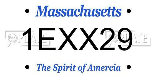 1EXX29 Massachusetts License Plate