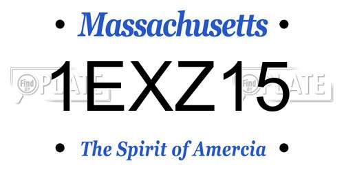 1EXZ15 Massachusetts License Plate
