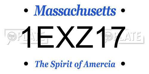 1EXZ17 Massachusetts License Plate