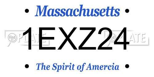 1EXZ24 Massachusetts License Plate