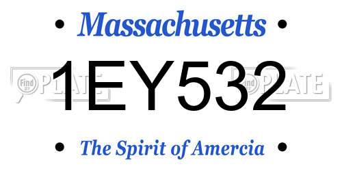 1EY532 Massachusetts License Plate
