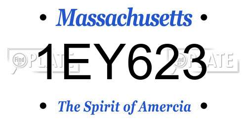 1EY623 Massachusetts License Plate