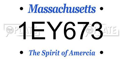 1EY673 Massachusetts License Plate